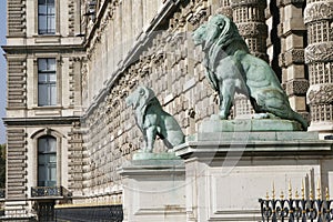 Lions - Old French Building Facade,Paris, France