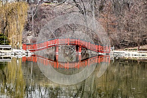 Lions Park Pond Bridge Reflection - Janesville, WI