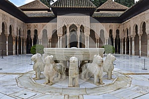 Lions Patio in Alhambra, Granada, Spain