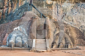 The Lions Paw Rock Entrance At Sigiriya, Sri Lanka