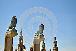 Lions Stone Bridge Saragossa photo