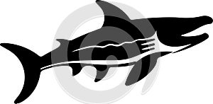 Liopleurodon Black Silhouette Generative Ai