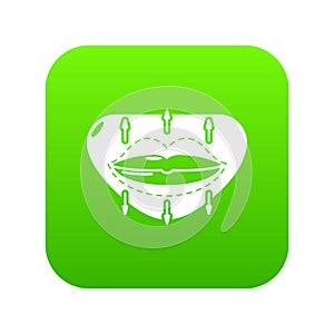 Lip augmentation icon green