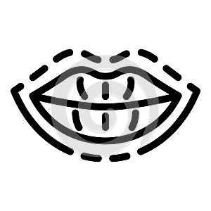 Lip augmentation icon, outline style