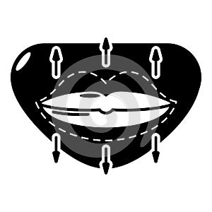 Lip augmentation icon, simple style.