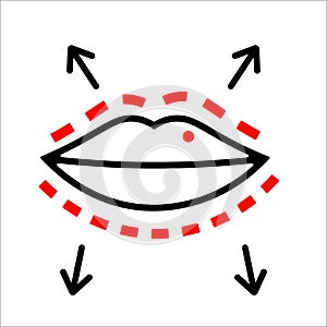 lip augmentation icon vector illustration