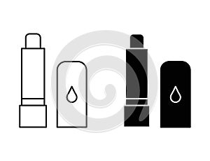 Lip balm linear thin line icon graphics. Lip balm vector set use for web ui or app