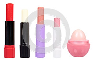 Lip balm, protective cosmetics, set and collection