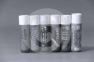 Lip balms, copy space