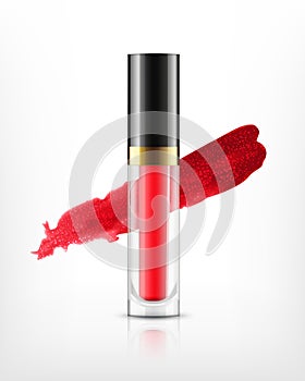 Lip gloss in glass bottle