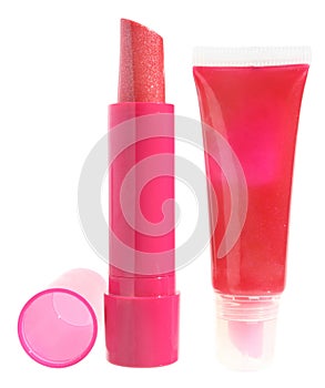 Lip gloss and lipstick