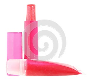 Lip gloss and lipstick