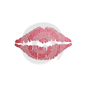 Lip icon with glitter effect