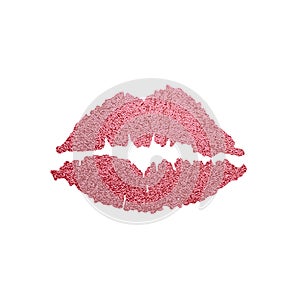 Lip icon with glitter effect