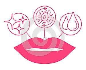 Lip plumper icons - gloss, skin renewal, hydrating