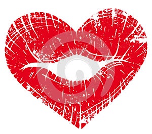 Lip print heart