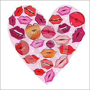 Lip print heart