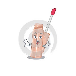 Lip tint mascot design concept having a surprised gesture