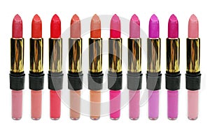 Lipgloss lipstick cosmetic set for makeup
