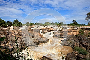 Liphi water fall or mekong river in champasak southern of laos