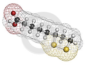 Lipoic acid enzyme cofactor molecule. Present in many nutritional supplements. Believed to have anti-oxidant, anti-aging and