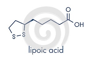 Lipoic acid enzyme cofactor molecule. Present in many nutritional supplements. Believed to have anti-oxidant, anti-aging and.
