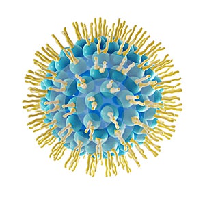 Liposome structure cell 3D rendering