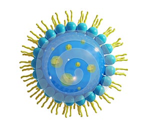 Liposome structure cell 3D rendering