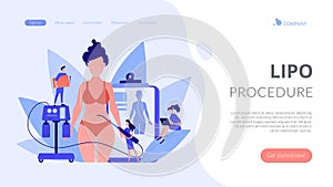 Liposuction concept landing page.