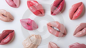 Lips color on white background.