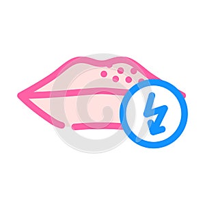 lips cutting ache color icon vector illustration