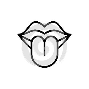 Lips icon. Simple line, outline vector elements of rock n roll icons for ui and ux, website or mobile application