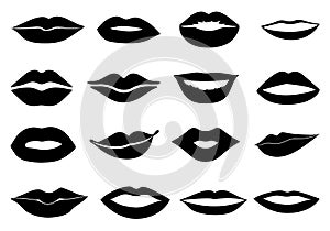 Lips icons set