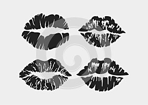 Lips kisses former kiss illustration vector element set isolated sticker bundle editable