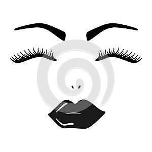 Lips Lashes Brows Vector photo
