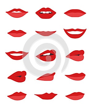 Lips and mouth vector set