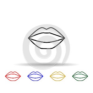 lips multi color style icon. Simple thin line, outline  of web icons for ui and ux, website or mobile application