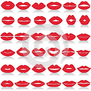 Lips set isolated