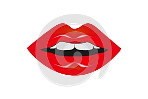 Lips woman, beauty logo cosmetic Designs Inspiration Isolated on White Background.