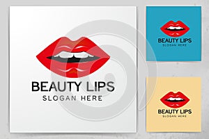 Lips woman, beauty logo cosmetic Designs Inspiration Isolated on White Background