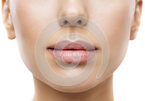 Lips, Woman Face Mouth Beauty, Beautiful Skin Full Lip Closeup