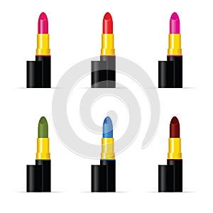 Lipstic colored set illustration