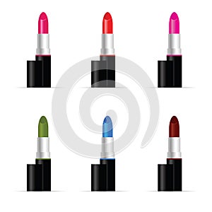 Lipstic colored set for woman illustration