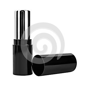 Lipstick bottle, cosmetics on white isolated background