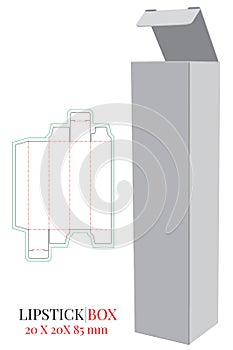 Lipstick Box Template, Vector with die cut/ laser cut layers. Lipstick Box, Cosmetic Box Design