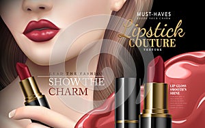 Lipstick couture ad