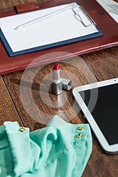 Lipstick on desk