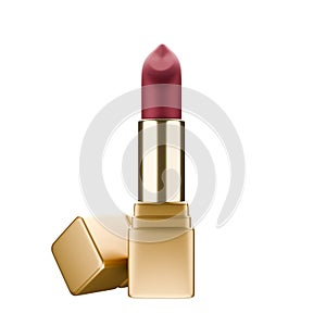 Lipstick golden outer casing 3D.