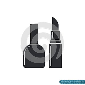 Black Color Lipstick Icon Vector Template Illustration Design