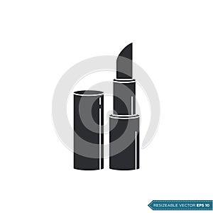 Black Color Lipstick Icon Vector Template Illustration Design
